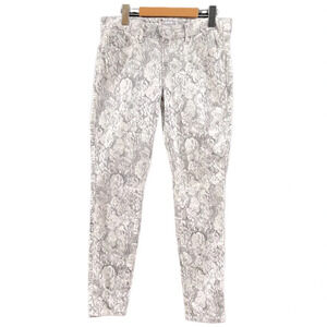 Guess Jeans Women 31 White Brittney Skinny Ankle Floral Logo Low Rise Preppy